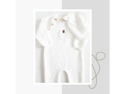 pletený overal Little Elf – soft white