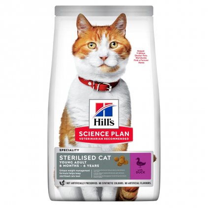 hills science plan feline adult young sterilised cat duck 1 5kg