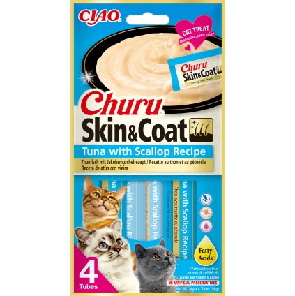 Churu Cat Skin&Coat Tuna with Scallop Recipe 4x14g