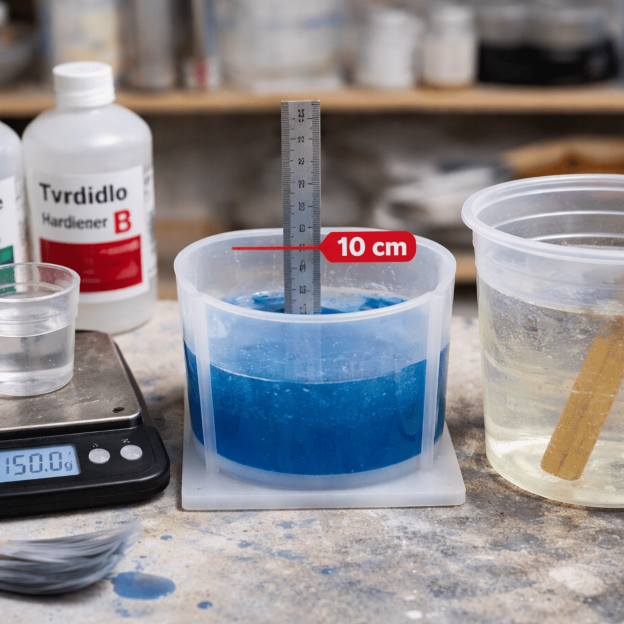 Proč je u epoxidové pryskyřice zásadní poměr míchání, výška odlitku a množství směsi