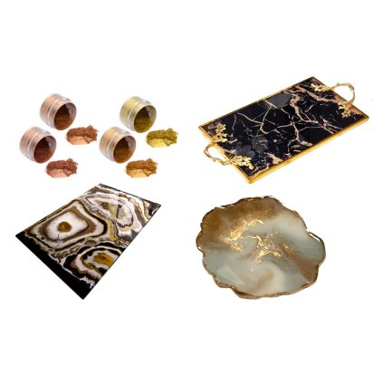 Kovový prášek SADA XC800 Geode Golden 20g