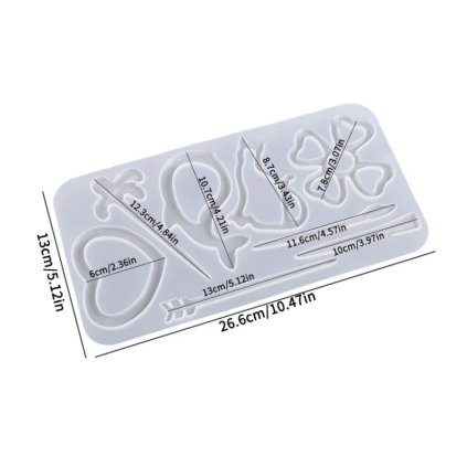 Silikonová forma 328-6 na šperky Srce 266x130mm