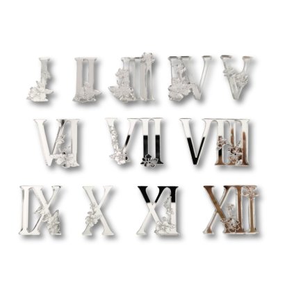 stříbrné římské květiny