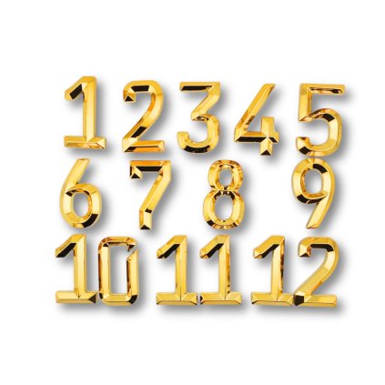 Gold self-adhesive profiled numbers 70 mm