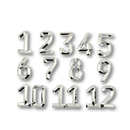 Silver profiled self-adhesive numbers 70 mm