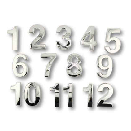 Silver adhesive numbers smooth 70 mm