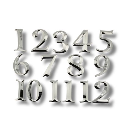 Silver self-adhesive profiled numbers 75 mm