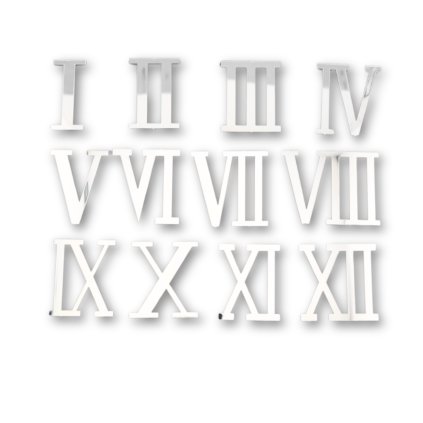 numbers - plastic - mirrored - silver - roman - self-adhesive 50mm