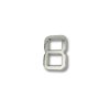 Silver square self-adhesive numbers 65 mm