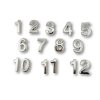 Silver self-adhesive smooth numbers 35 mm