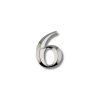 Silver self-adhesive profiled numbers 75 mm