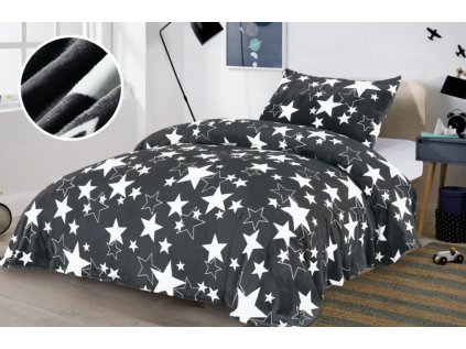 Povlečení mikroplyš Star šedé - hřejivé a pohodlné pro chladné noci