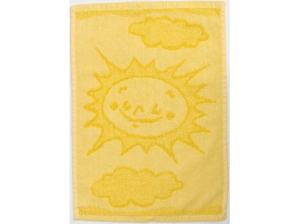 Dětský ručník BEBÉ sluníčko žlutý 30x50 cm s veselým motivem