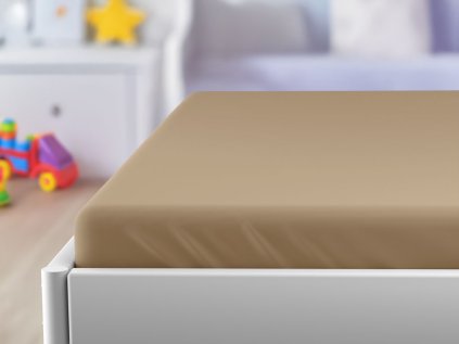 Jersey prześcieradło dziecięce beżowe 70x140 cm