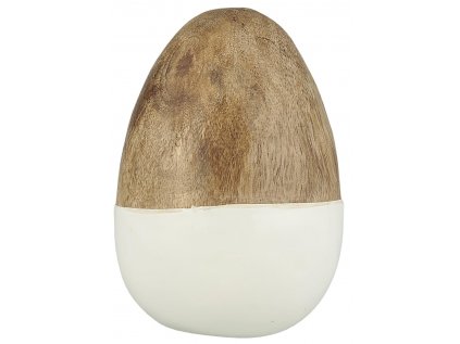 Biało-brązowe jajko wielkanocne, stojące