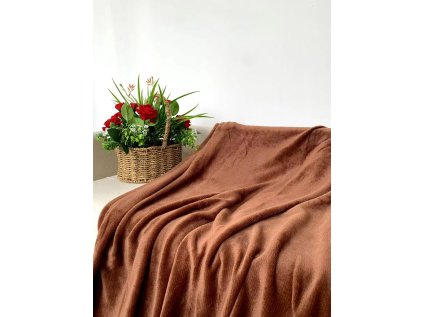 51439 hneda mikroplysova deka soft 160x200 cm