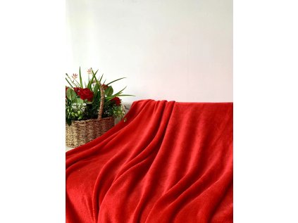 51568 1 cervena mikroplysova deka soft 160x200 cm