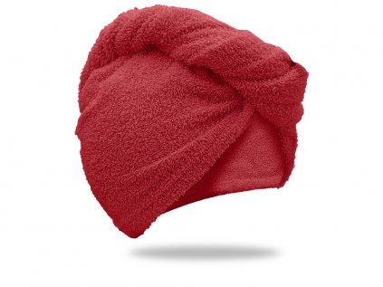 59077 1 rychleschnouci frote turban na vlasy cerveny