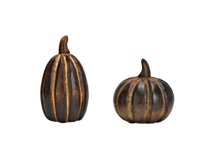 Dýně z mangového dřeva PUMPKIN BROWN – podzimní dekorace pro každý domov