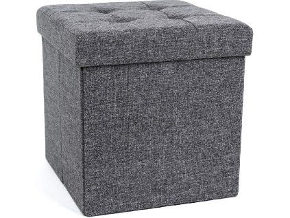 Šedý taburet s úložným prostorem LAFINA 38x38 cm pro každou místnost
