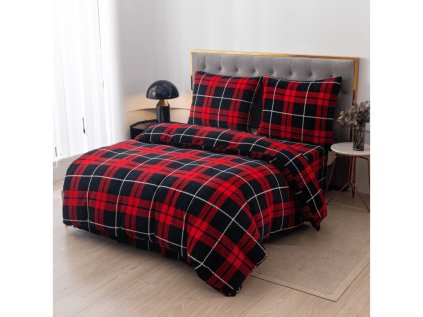 Moderní povlečení mikroplyš ALBURY červené pro stylovou ložnici