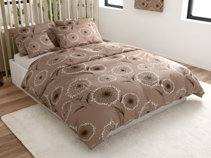 Elegantní povlečení mikroplyš PAMPELINO světle hnědé s pampeliškami
