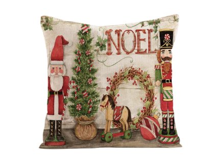 Stylový vánoční povlak na polštář NOEL 45x45 cm, barevný