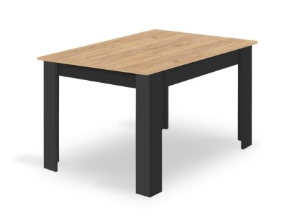 Jídelní stůl MADO 120x80 cm s černými nohami a deskou v dekoru dub artisan – moderní stůl do industriálních a moderních interiérů.