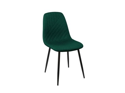 Tmavě zelená jídelní židle EVA s minimalistickým vzhledem a černými nohami