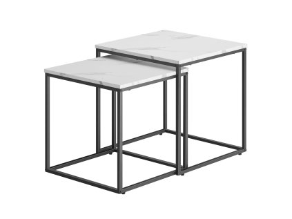 Sada konferenčních stolků QUADRO – dekor bílý mramor, nadčasový styl