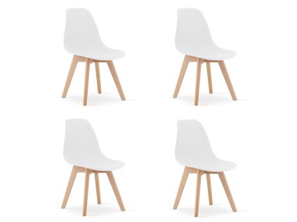 Moderní jídelní židle KITO bílá – sada 4 ks pro stylovou jídelnu