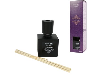 Tyčinkový aroma difuzér VINTAGE LAVENDER 90 ml s uklidňující levandulovou vůní