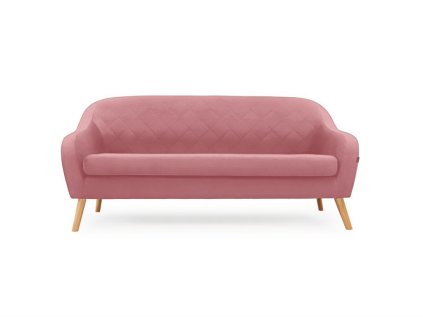 Starorůžová 3místná pohovka CORANTI VELVET s elegantním designem
