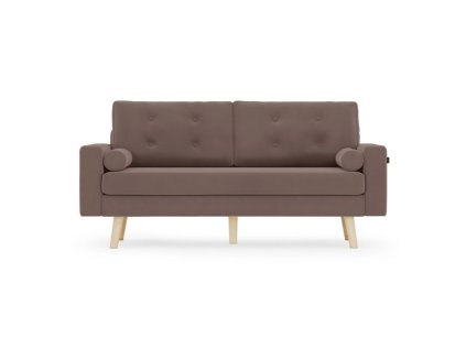 Ciemnobrązowa 3-osobowa sofa MANDI