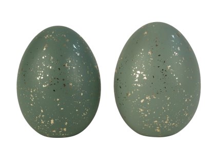 Elegantní zelené keramické vajíčko GOLD FLECKS 14 cm s luxusními zlatými detaily