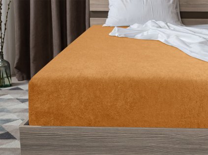 Froté prostěradlo EXCLUSIVE meruňkové 180 x 200 cm – měkké a pohodlné