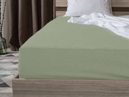 Prześcieradło jersey jasny zielony 180 x 200 cm