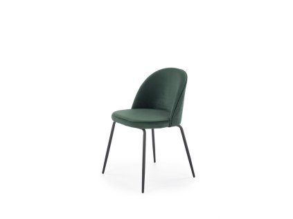 Designová jídelní židle DELI 314 tmavě zelená s kovovými nohami