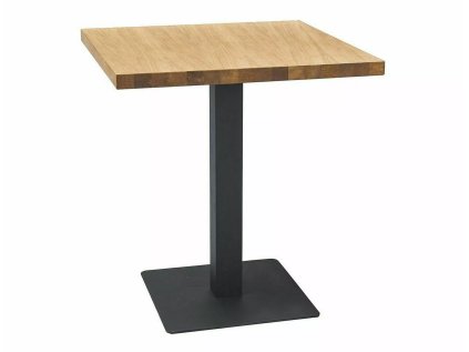 Stůl PURO 60x60 s deskou v dekoru dub a kovovou nohou