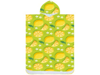 Ponczo plażowe LEMONS zielone 80x145 cm