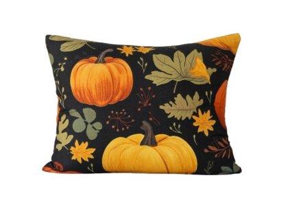 Povlak na polštář z mikrovlákna ORANGE PUMPKINS barevný 40x50 cm s dýněmi