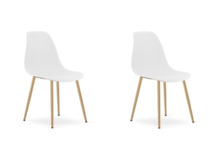 Sada 2 ks bílých židlí OSAKA s moderním designem do jídelny