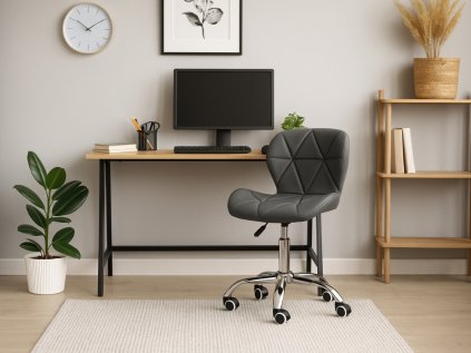 Stylový set do pracovny TAYLOR SONOMA a šedé křeslo AVOLA z eko kůže
