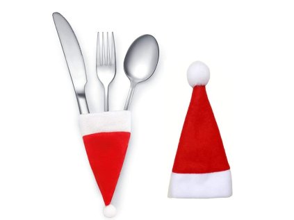 Vánoční pouzdro na příbory SANTA POCKET červené 1 ks
