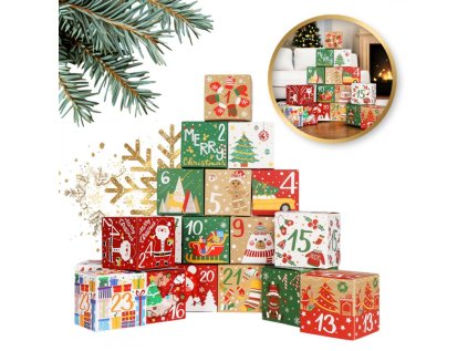 Adventní kalendář BOXMAS DIY 24 krabiček k naplnění dárky
