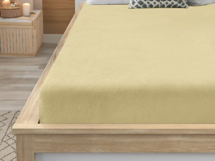 Žluté mikroplyšové prostěradlo SOFT 180x200 cm do ložnice