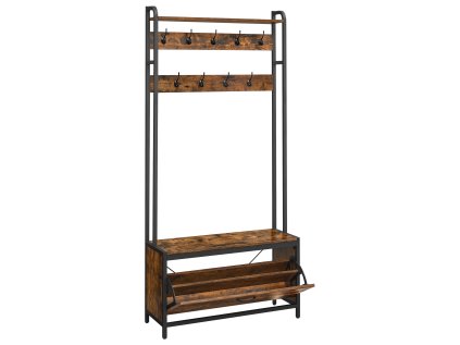 Předsíňová stěna TAYLOR 180x85 cm rustikálně hnědá s botníkem