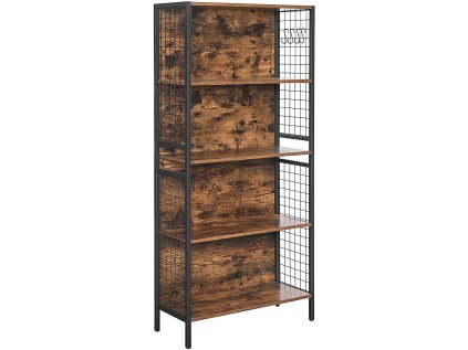 Knihovna TAYLOR 5 polic rustikálně hnědá 155x74 cm do obýváku