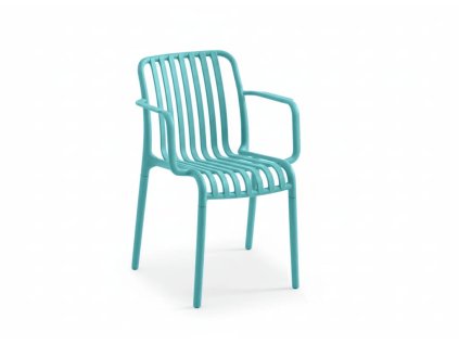 Plastová židle TREGO s područkami modrá pro venkovní i vnitřní použití