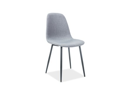 Moderní jídelní židle FOX šedá s černými kovovými nohami